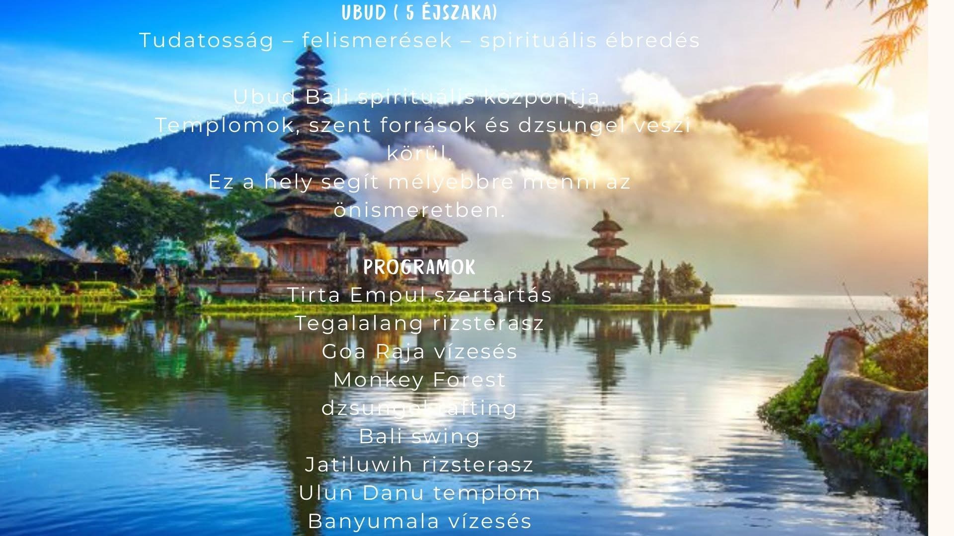 Bali (Indonézia) – 2026.10.01. – 2026.10.16.